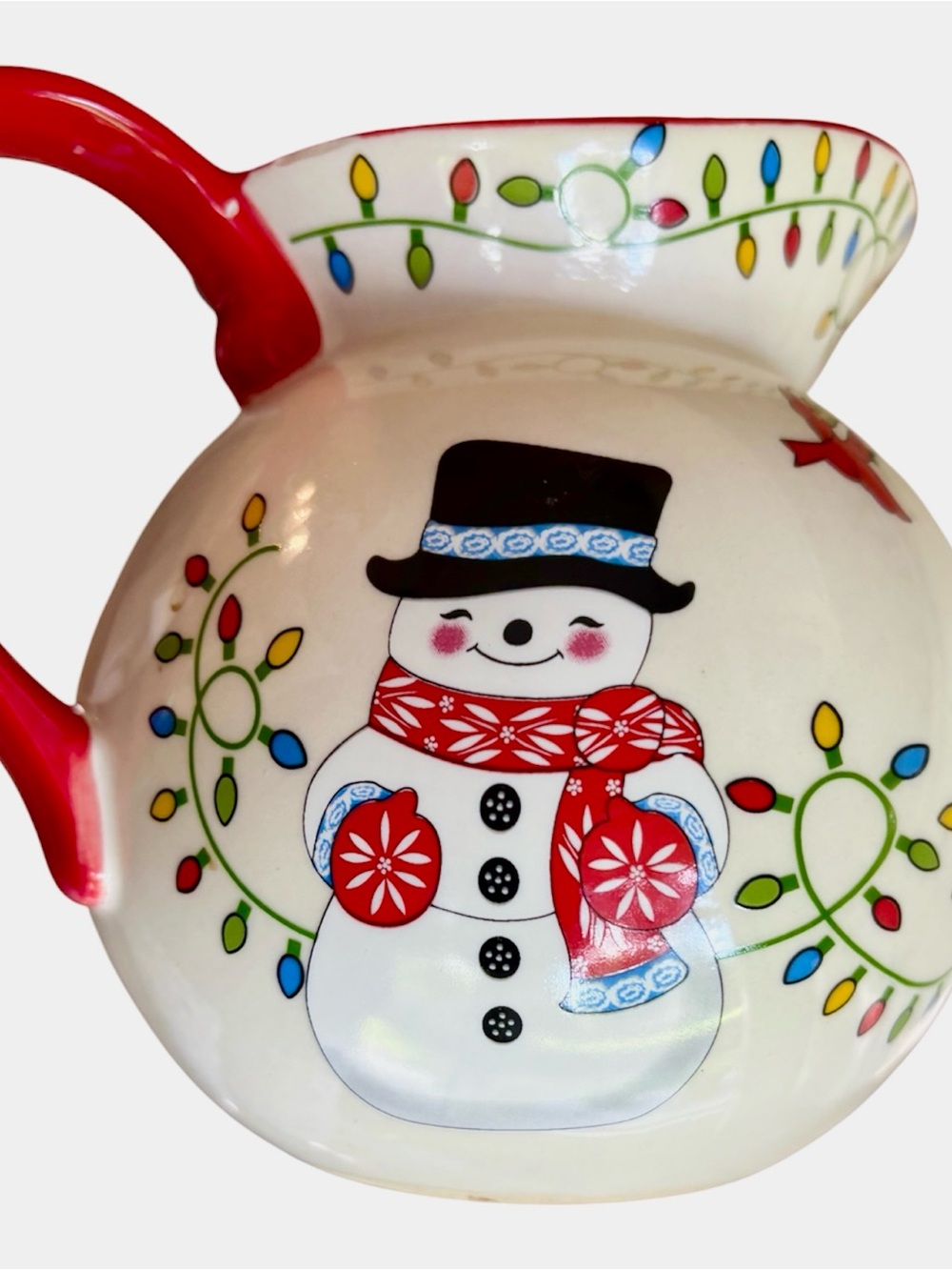 Temptations Holiday Pitcher 28oz Penguin Snowman Gingerbread Man Reindeer